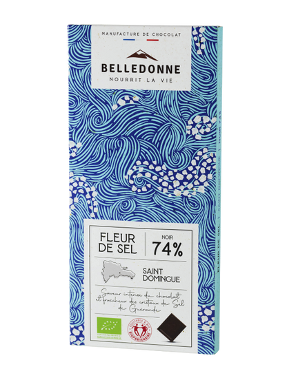 Belledonne -- Tablette dégustation - chocolat noir 74% fleur de sel - 100 g