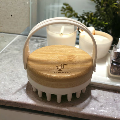 Cap Bambou -- Brosse de massage cuir chevelu