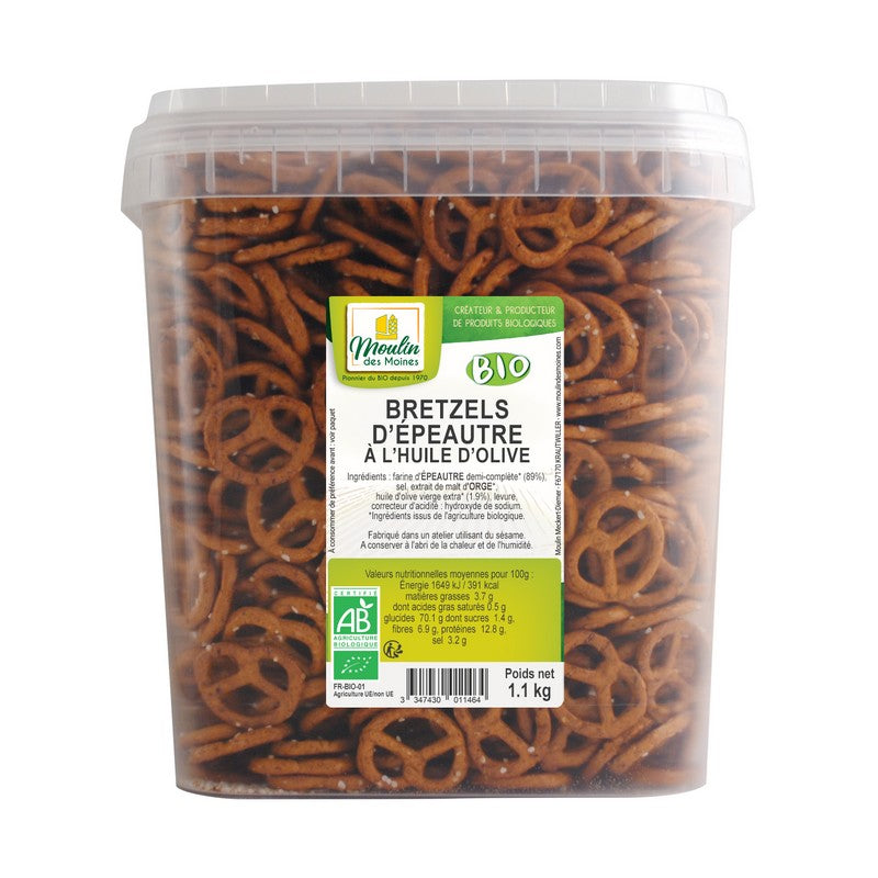 Moulin des Moines -- Bretzels d'épeautre bio vrac - 1,1 kg